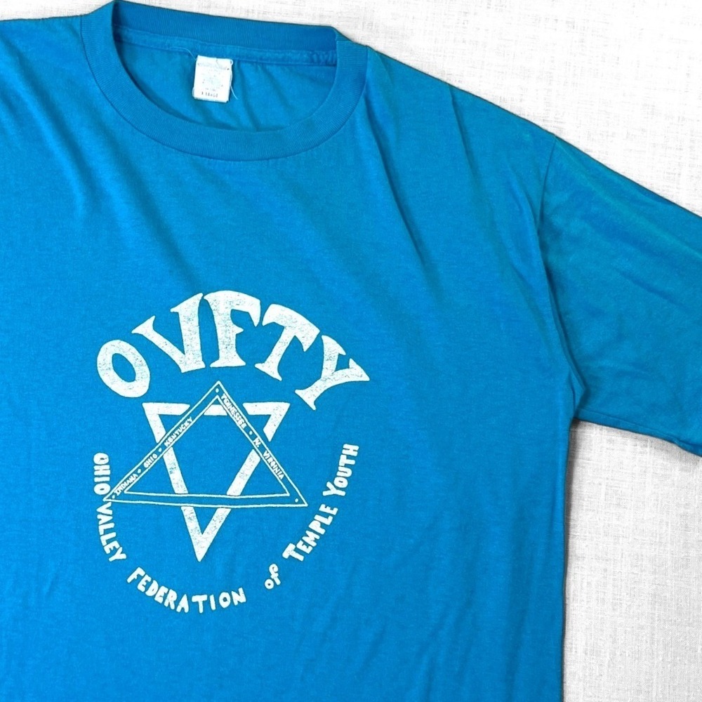 VTG Ohio Jewish Temple T-Shirt Single Stitch XL Blue OVFTY Valley Federation USA